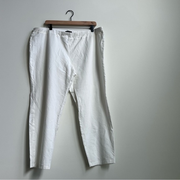 Eileen Fisher High Waist Slim Crop White Washable Stretch Crepe Pants 2X Pull-on - Picture 4 of 12
